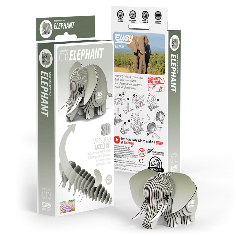 EUGY Elephant pieces laid out, encouraging focus and mindful building