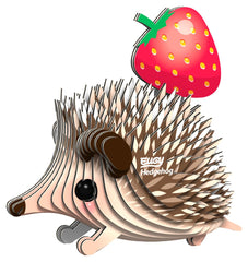 EUGY Hedgehog 3D puzzle in progress, easy-to-build, perfect for young makers.