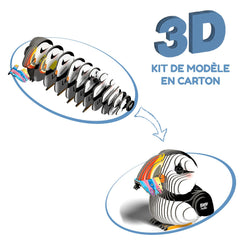 EUGY Puffin 3D Puzzle assembly process showing beginner friendly steps