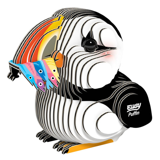 EUGY Puffin 3D Puzzle box front highlights eco-friendly design