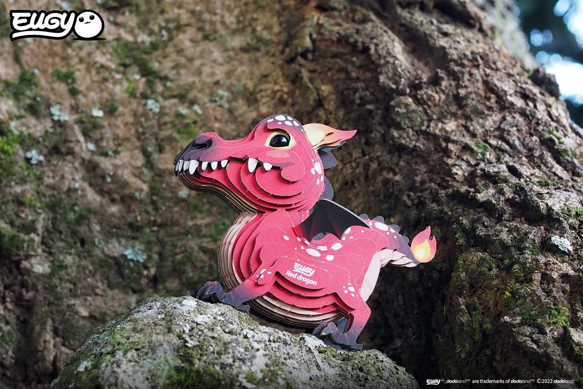 EUGY Red Dragon desk display-ready for storytelling and imagination.