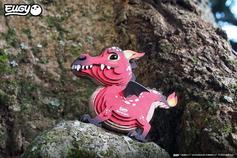 EUGY Red Dragon desk display-ready for storytelling and imagination.