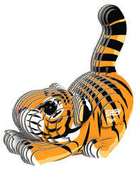 EUGY Tiger 3D puzzle cover featuring eco-friendly packaging and friendly tiger design