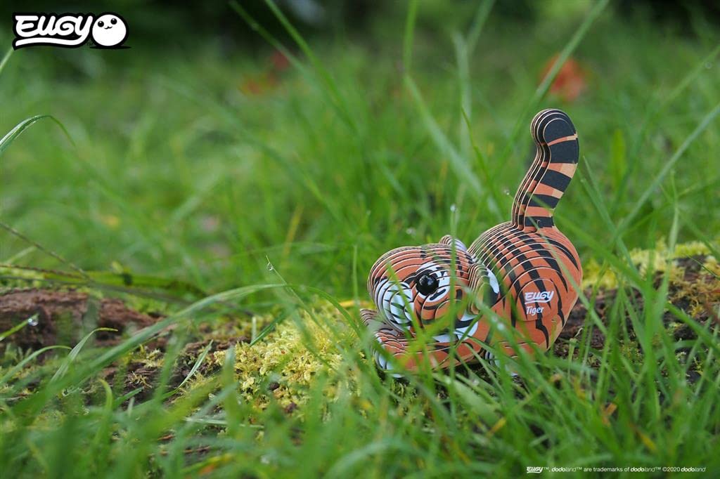 EUGY Tiger 3D puzzle eco-packaging and recyclable carton