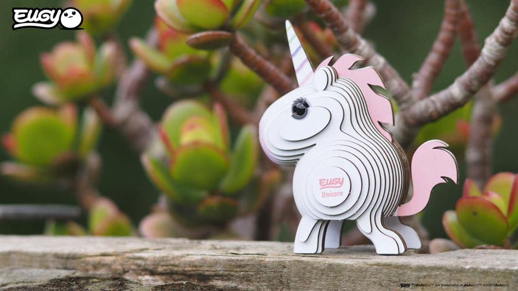 EUGY Unicorn made from biodegradable cardboard, eco-friendly materials for mindful play