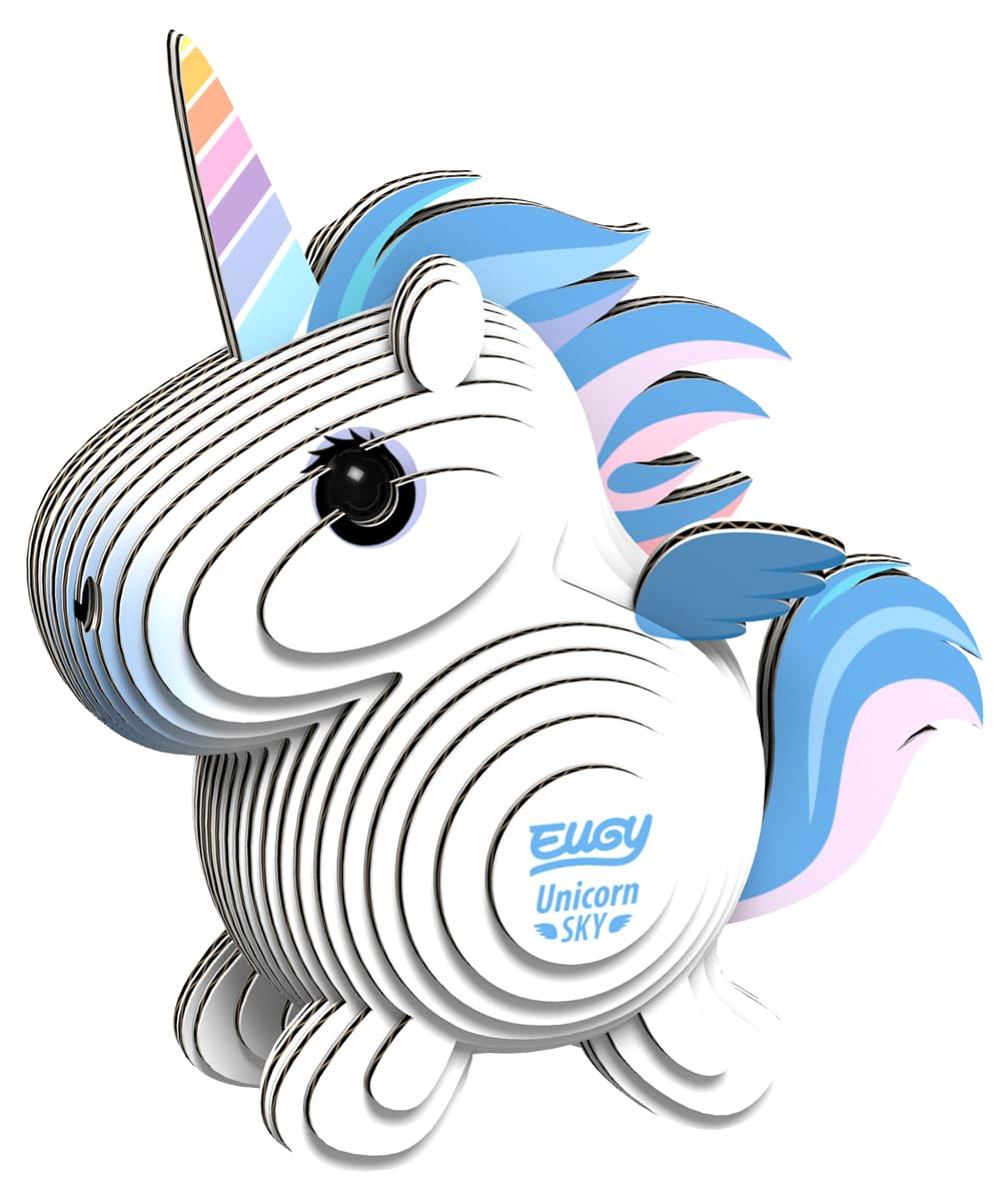 Eugy Unicorn Sky 3D puzzle in progress, engaging hands-on building for kids.