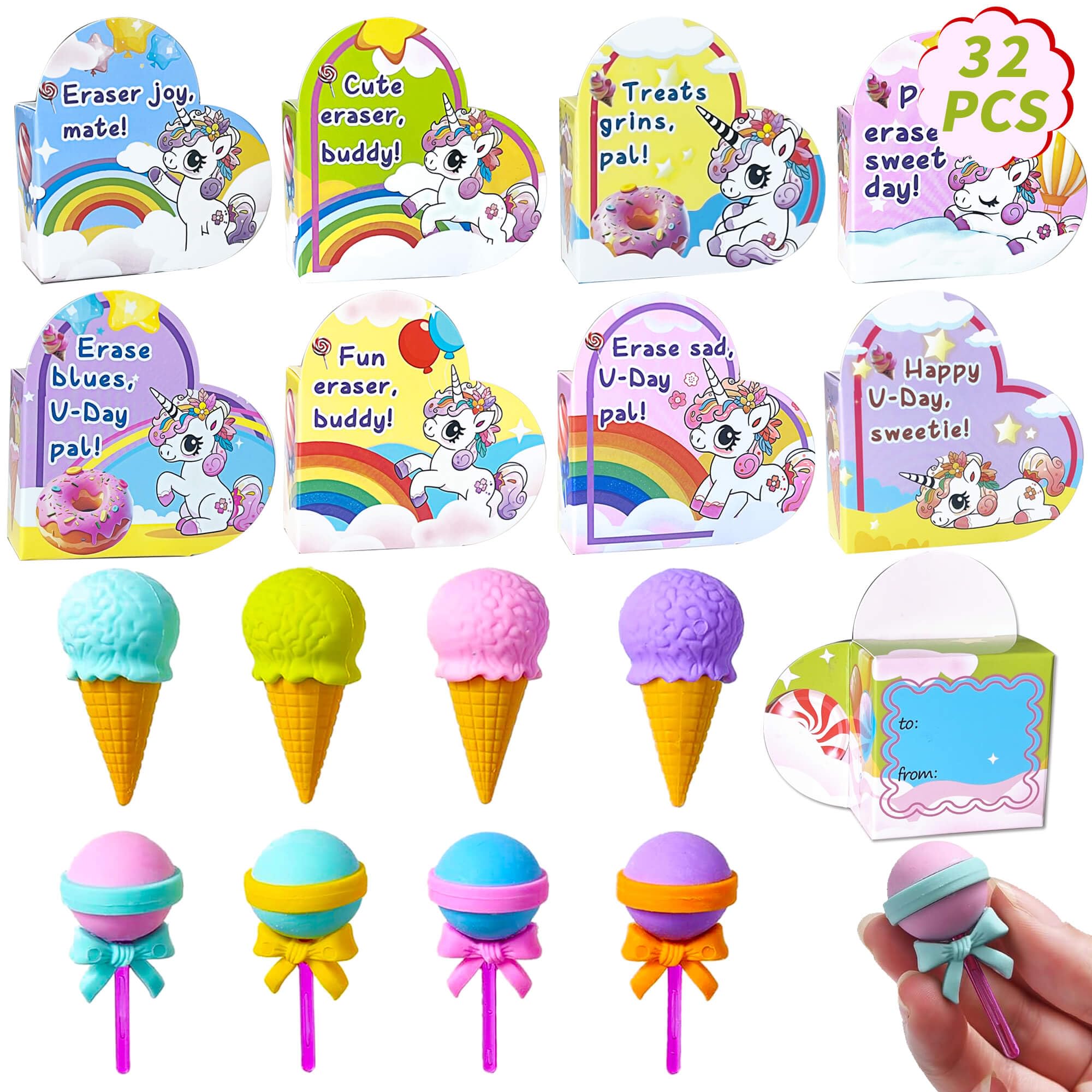 EUHQY Valentines Unicorn Heart Box Design 1 — vibrant colors for classroom gift exchanges.
