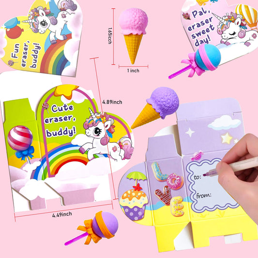 EUHQY Valentines Unicorn Heart Box Design 2 — playful shapes ideal for notes and to-from signing.