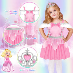 EULRGAUS elastic waistband dress supports comfy fit and easy on-and-off for little hands.