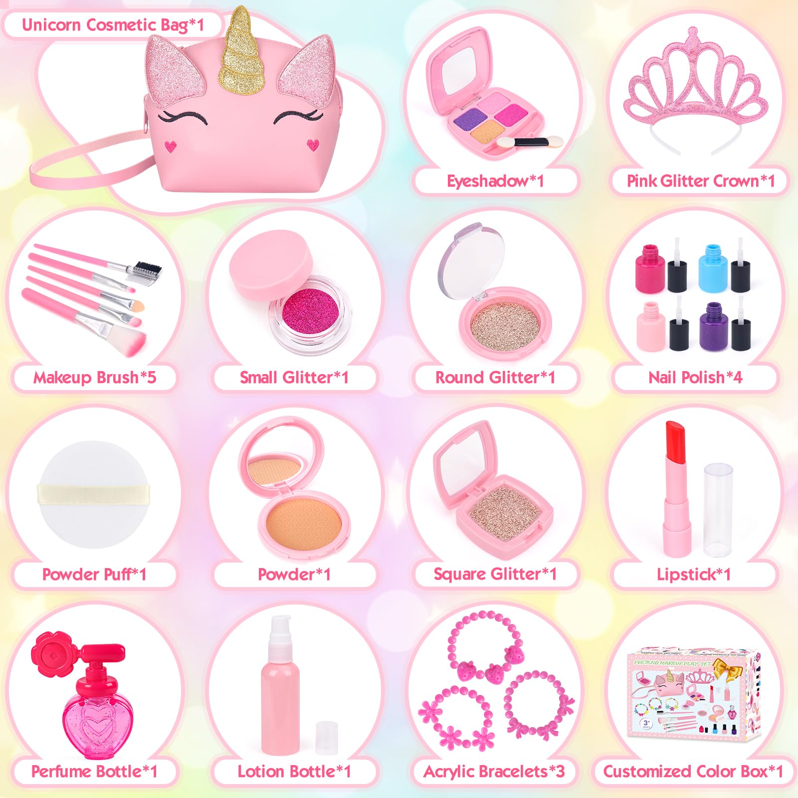EULRGAUS pink glitter crown enhances dress-up moments and role-play