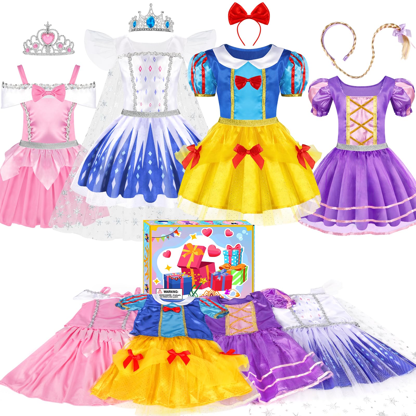 EULRGAUS princess dress yellow ensemble for creative play and festive dress-up moments.