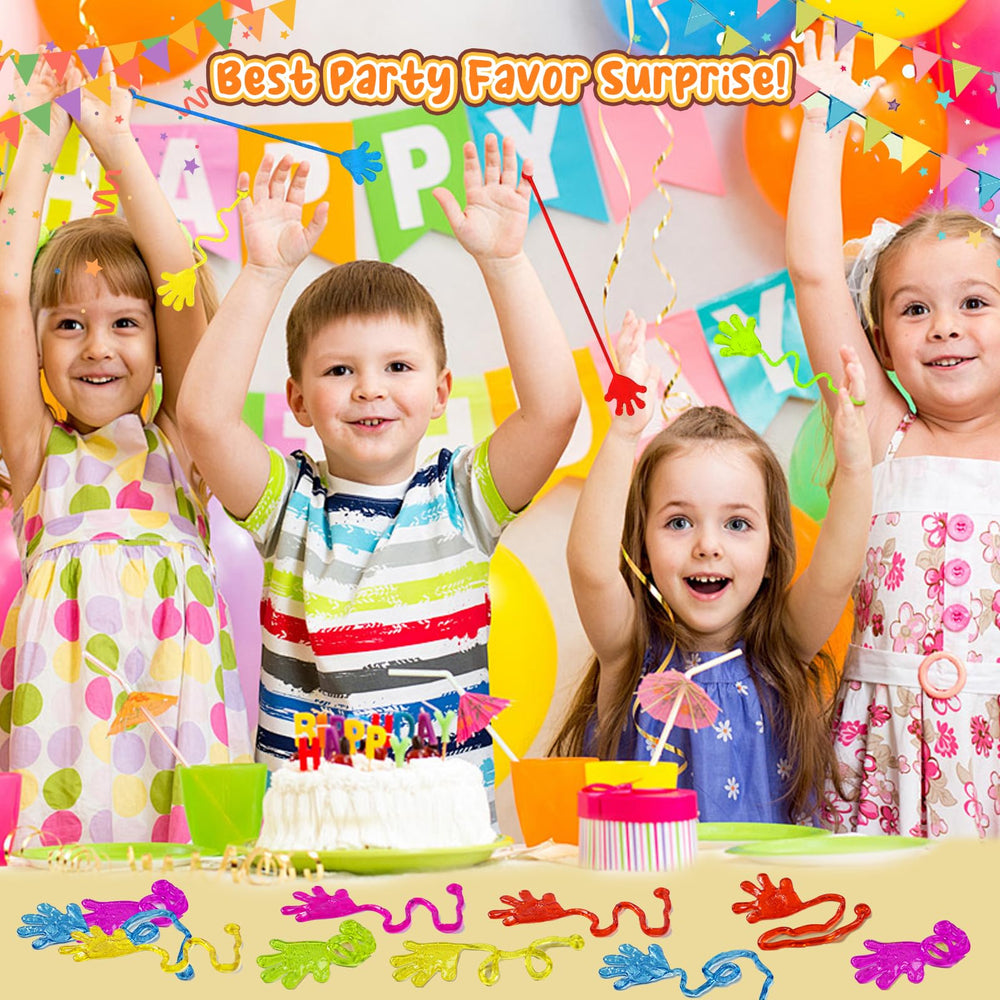 EUOCENK glitter sticky hands in pink enhance creative wall art and tactile fun.
