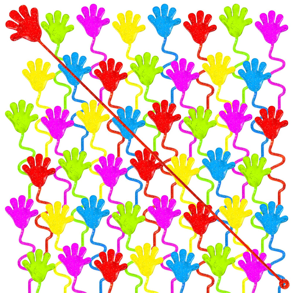 EUOCENK glitter sticky hands in red for active play and color recognition.