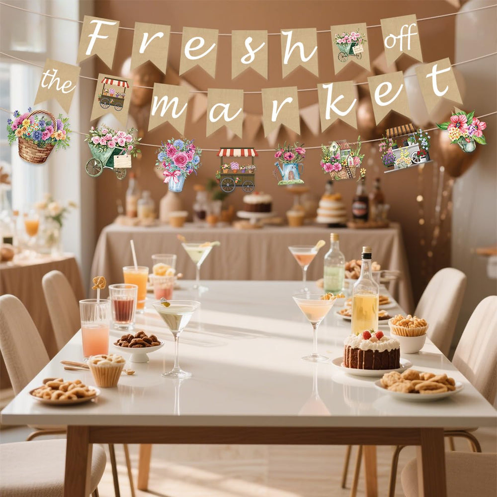 EUOYUFO Fresh Off The Market banner trio creates cohesive party entrances