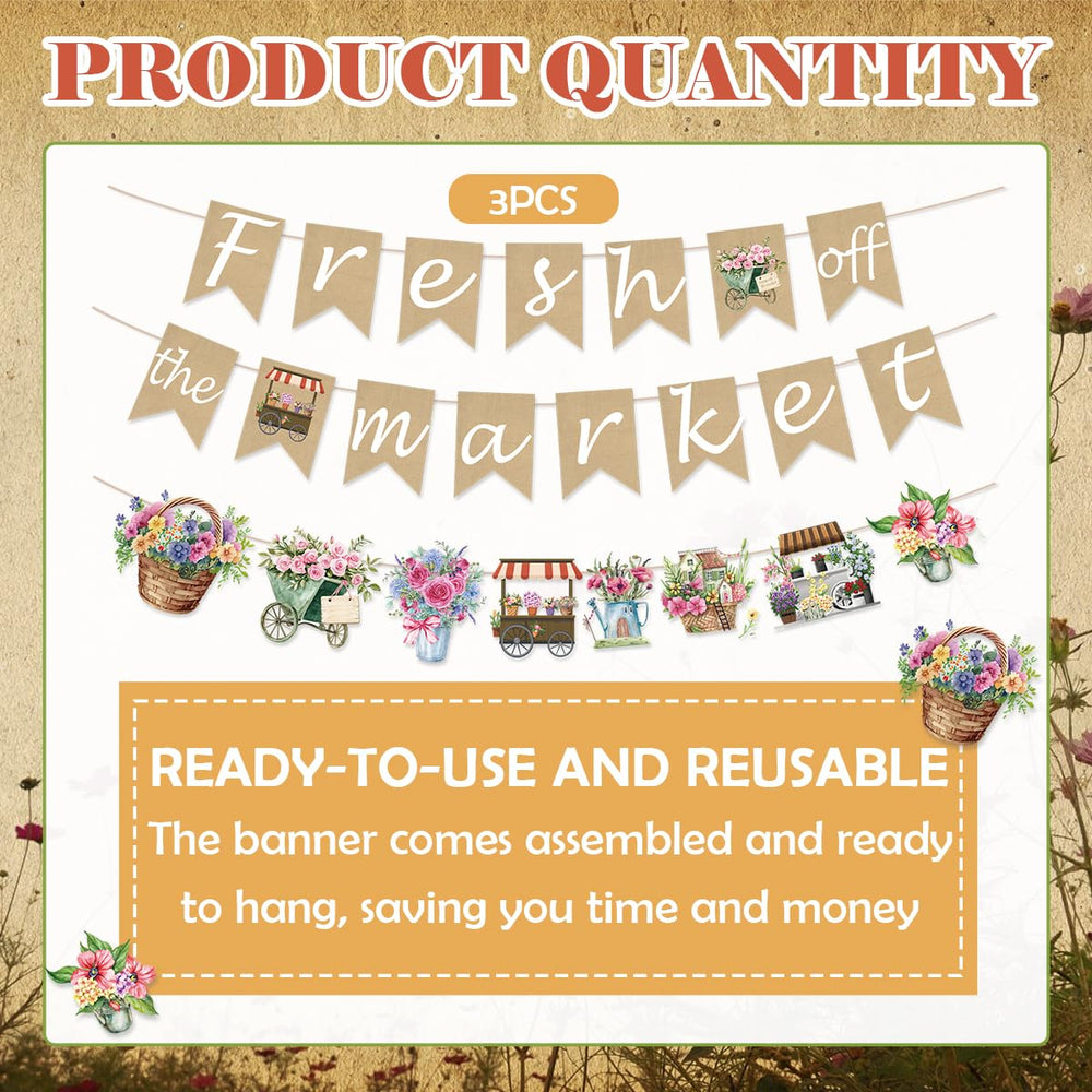 EUOYUFO Fresh Off The Market cart banner adds playful market vibe for photos