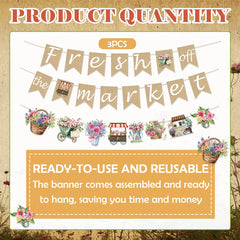 EUOYUFO Fresh Off The Market cart banner adds playful market vibe for photos