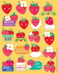 Eureka strawberry scented stickers pack for crafts and labeling with a pleasant aroma.