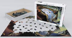 EuroGraphics 1000-piece finished puzzle reveals surreal melting clock scene for display