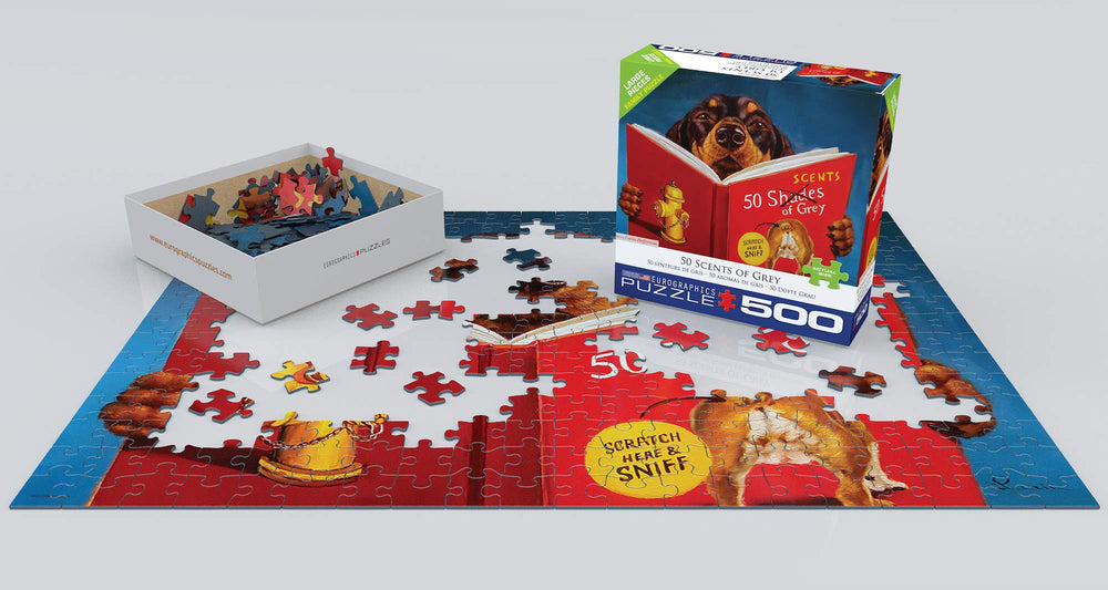 EuroGraphics 8500-5451 50 Scents of Grey puzzle box view demonstrates compact packaging