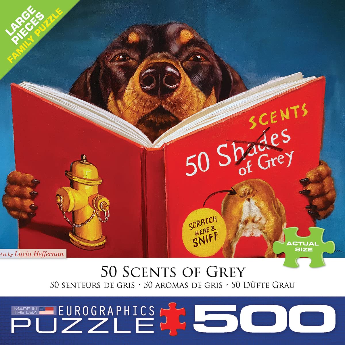 EuroGraphics 8500-5451 50 Scents of Grey puzzle pieces close-up highlights smooth interlock