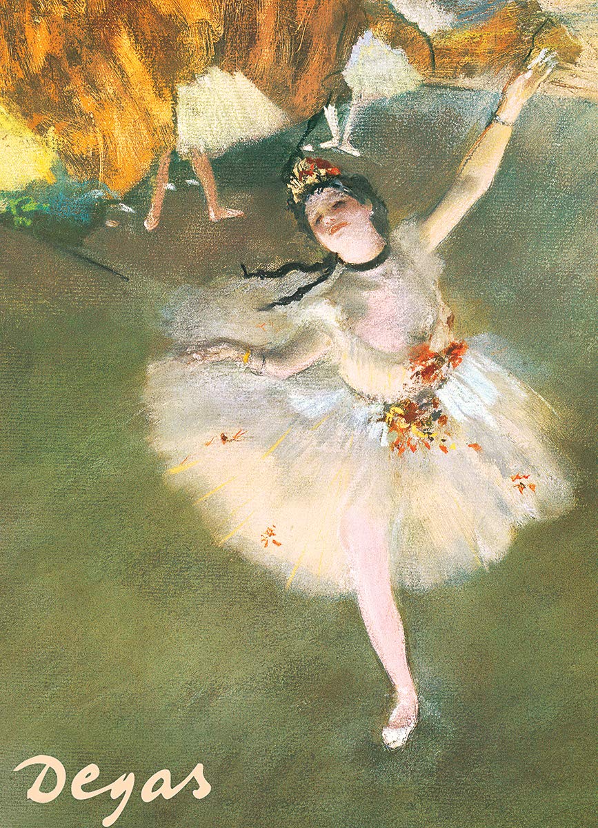EuroGraphics Ballerina Degas puzzle assembly shows 1000 pieces for immersive focus.