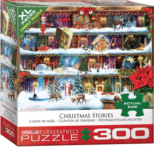 EuroGraphics Christmas Stories by Paul Normand box shows festive scene for family game night.