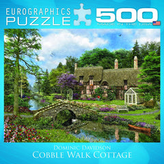 EuroGraphics Cobble Walk Cottage box contents show recycled board and ink