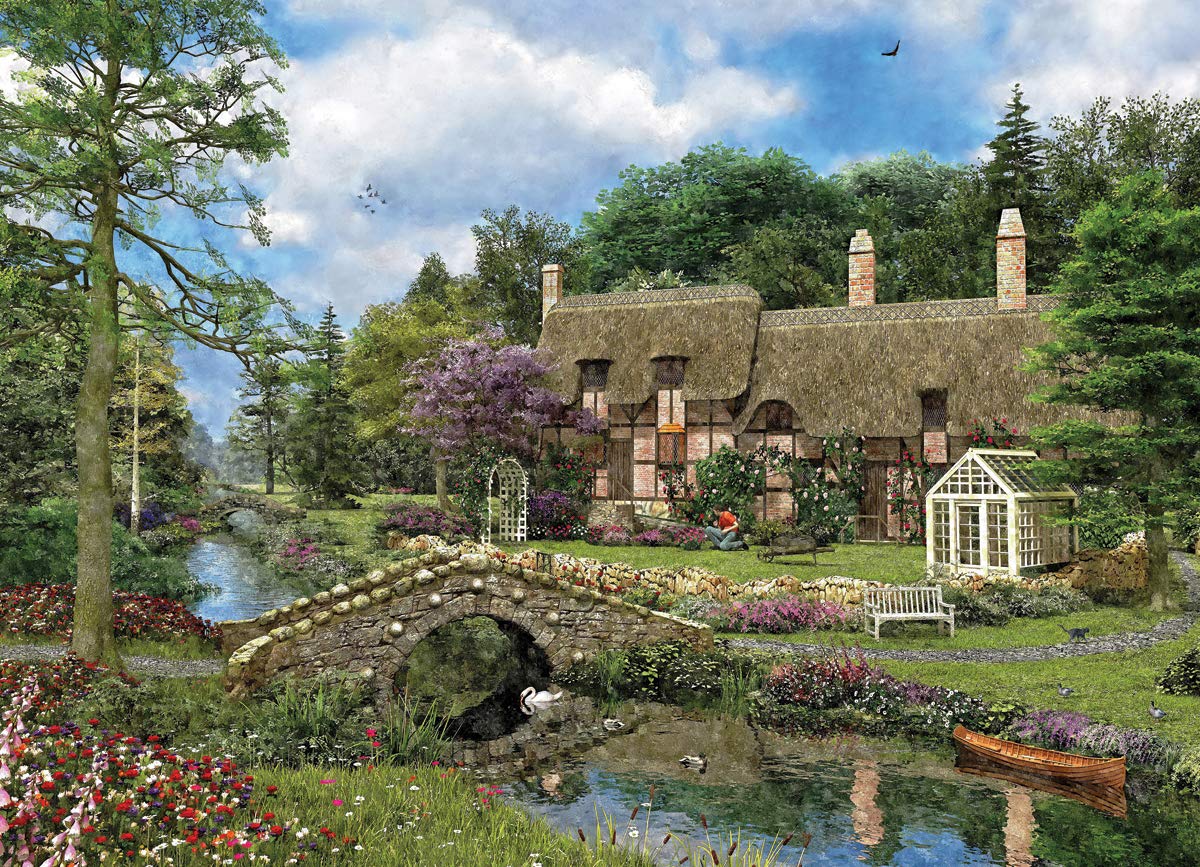EuroGraphics Cobble Walk Cottage puzzle pieces with durable interlock for steady assembly