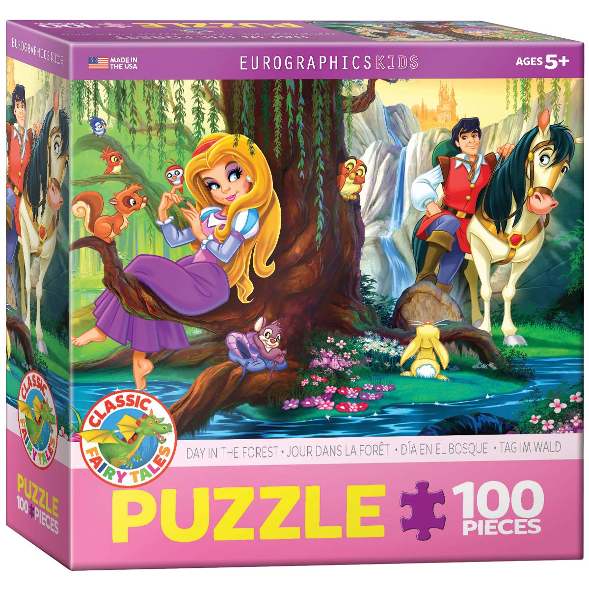 EuroGraphics Day in the Forest puzzle box showing the vibrant forest scene for easy storage