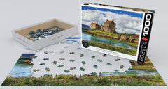 EuroGraphics Eilean Donan Castle finished puzzle size ready for home display.