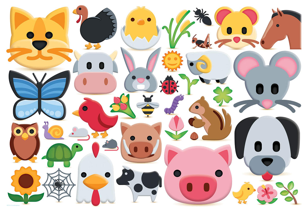 EuroGraphics Farm Animals Emojipuzzles pieces closeup shows sturdy interlocking tabs for durable play