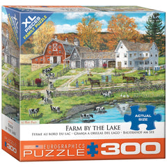 EuroGraphics Farm by Lake puzzle box front, ready for family puzzle night.
