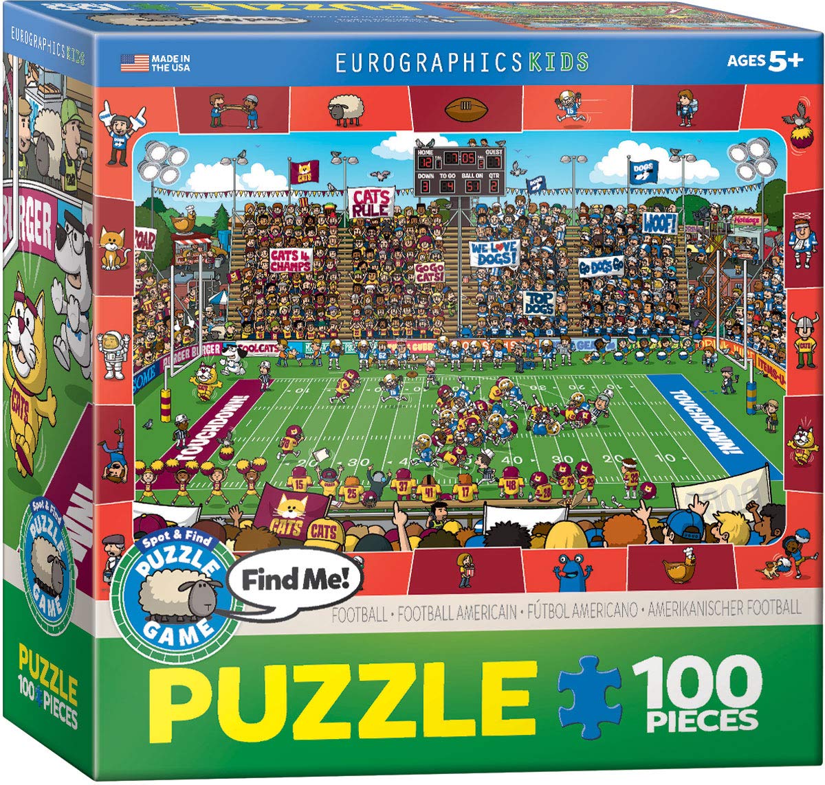 EuroGraphics Football Spot & Find puzzle box shown for group play and gift-ready display.