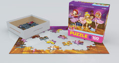 Finished Go Girls Go Ballet puzzle reveals a colorful scene to celebrate creativity.