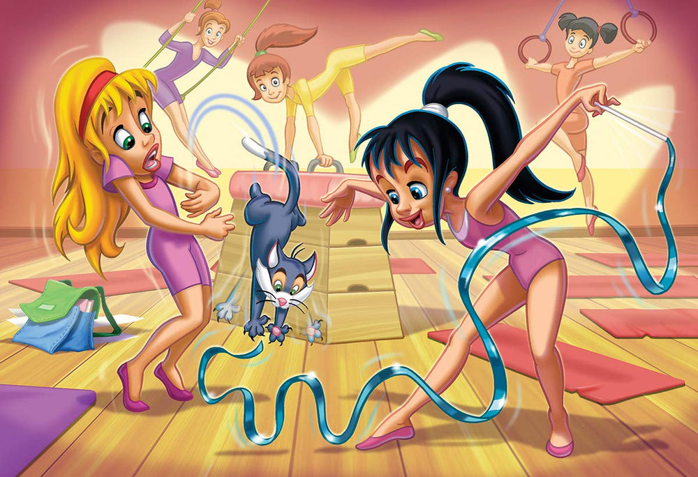 EuroGraphics Go Girls Go puzzle pieces, sturdy blue board for durable, easy assembly.