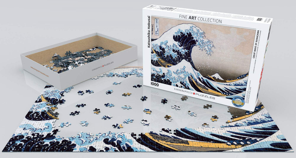 EuroGraphics Great Wave Kanagawa finished puzzle image suitable for display