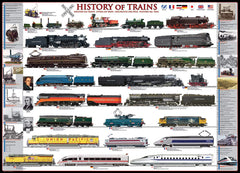 EuroGraphics History of Trains puzzle pieces with strong fit for easy assembly.