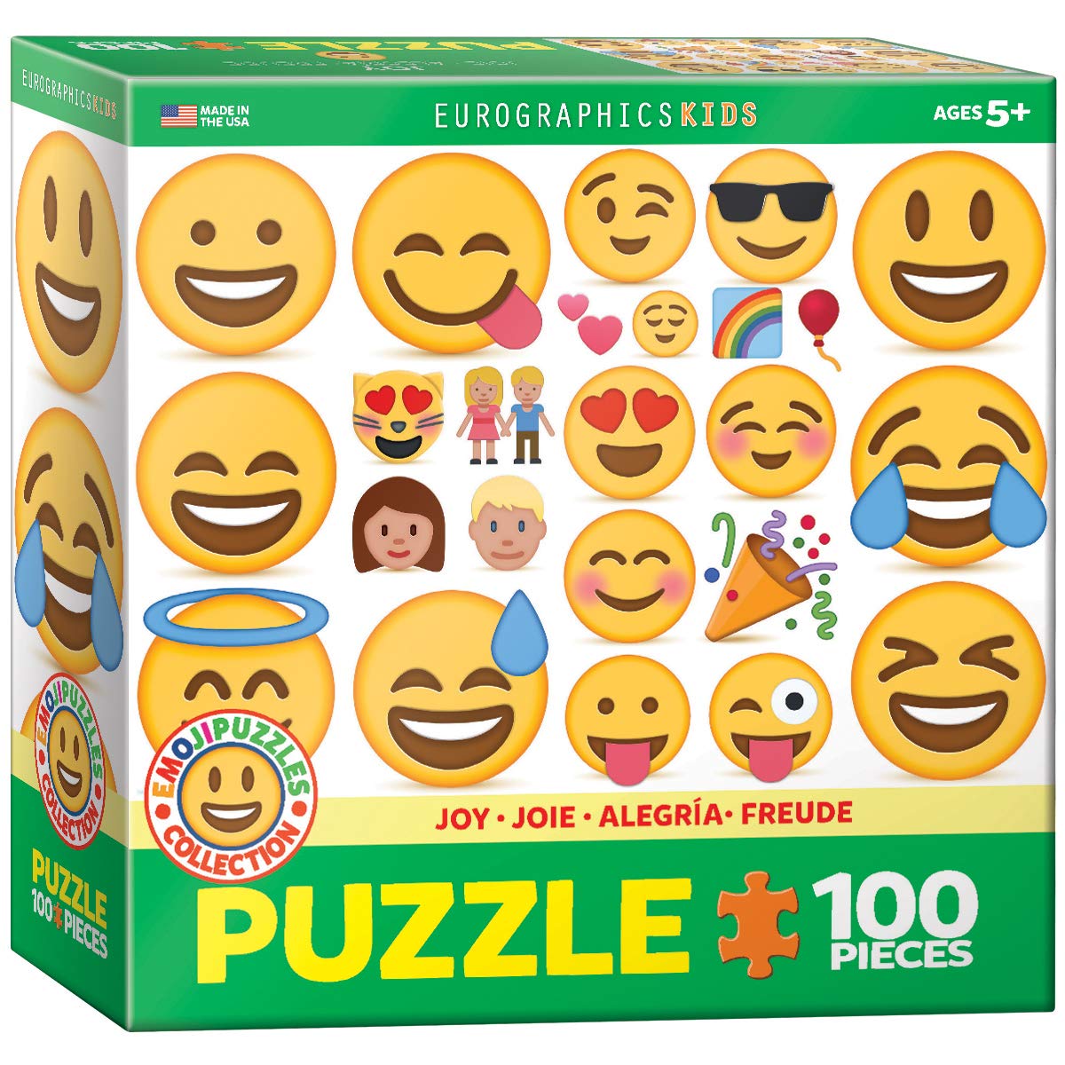 EuroGraphics Joy Emoji puzzle box, 100 pieces, ideal for developing emotion recognition