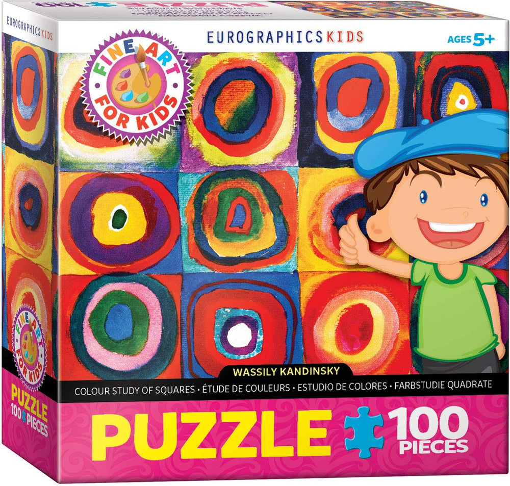 EuroGraphics Kandinsky Squares puzzle box, ideal for family puzzle night and art appreciation.