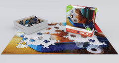 EuroGraphics Kitty Throne Puzzle pieces emphasizes strong, easy-fit pieces for hours of calm