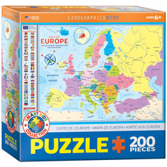 EuroGraphics Map of Europe puzzle box and pieces for interactive geography learning.