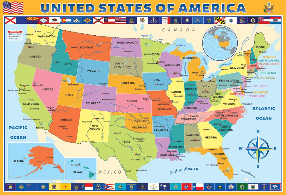 EuroGraphics US puzzle pieces closeup, durable parts suitable for classroom or at-home play.