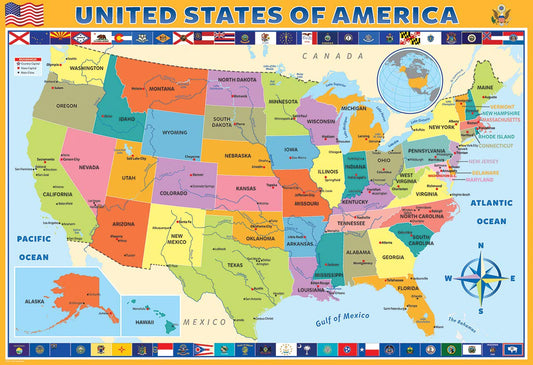 EuroGraphics US puzzle pieces closeup, durable parts suitable for classroom or at-home play.