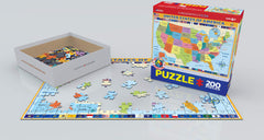 EuroGraphics map US finished 13x19, ready for educational map exploration at home.