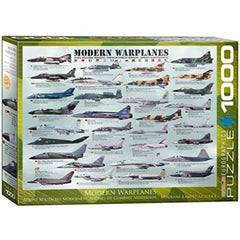EuroGraphics Modern Warplanes puzzle box with 1000 pieces for aviation enthusiasts