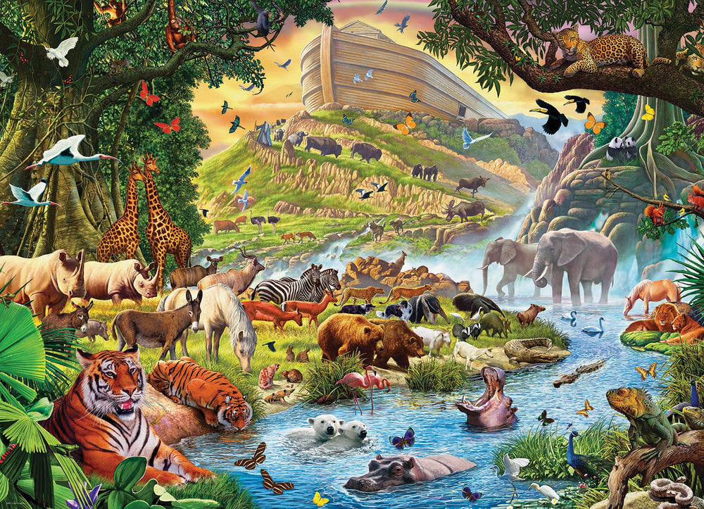 EuroGraphics Noah's Ark 300-piece puzzle with animals gathering, ideal for family time.