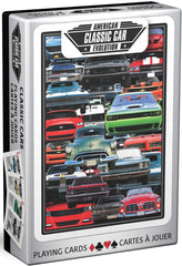 EuroGraphics PLAYNG Muscle Cards deck front with classic American muscle cars, ideal for collectors and casual play.