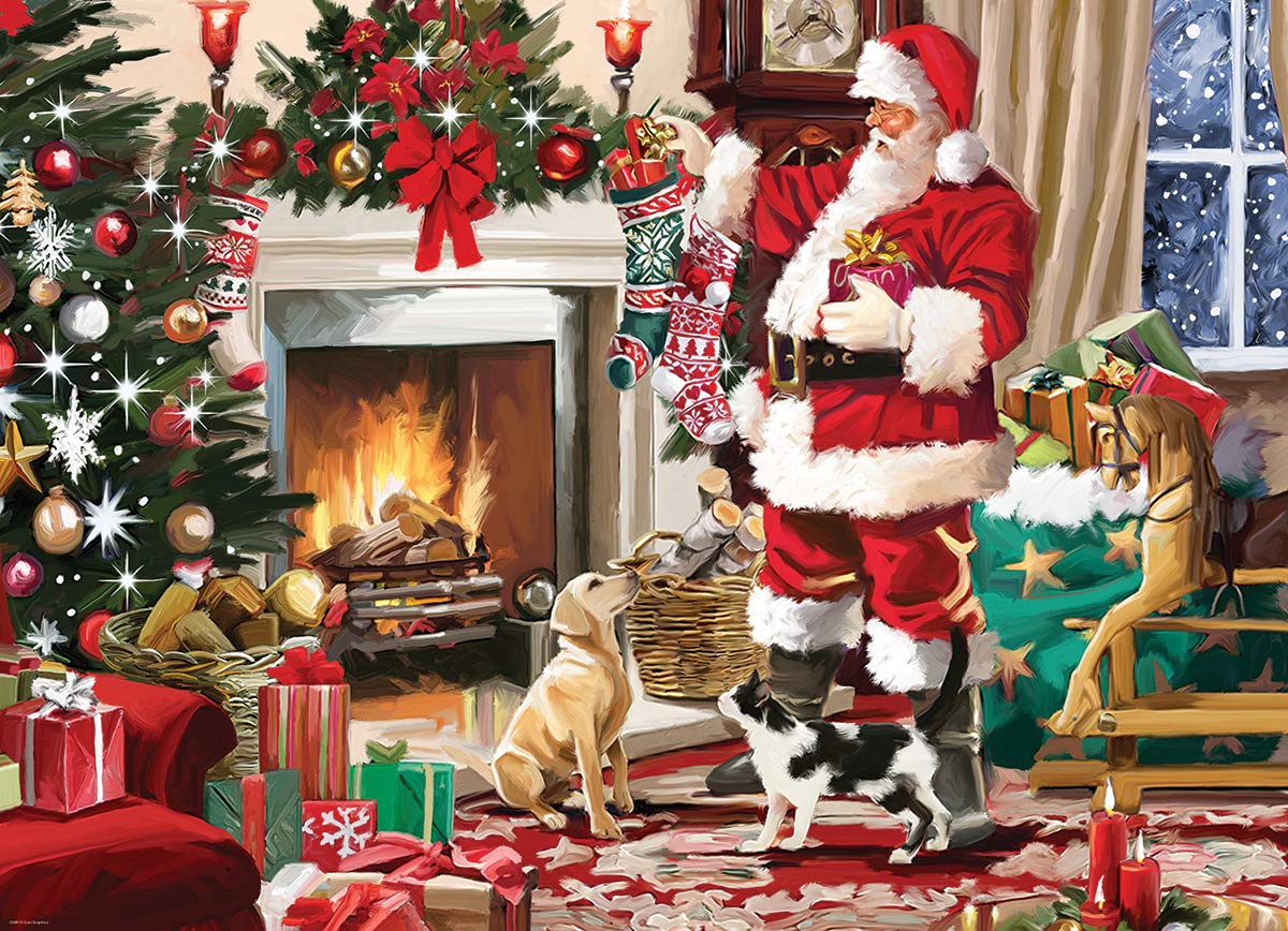 EuroGraphics Santa's Best Friend puzzle pieces fitting smoothly for easy assembly