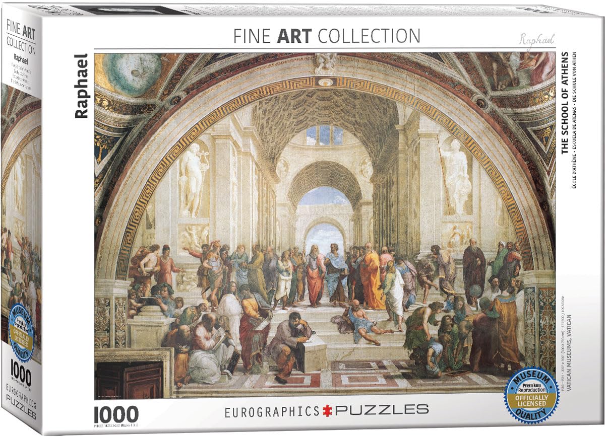 EuroGraphics School of Athens puzzle box for safe storage after use