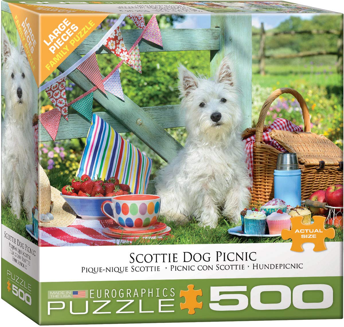 EuroGraphics Scottie Dog Picnic puzzle box for tidy storage and easy gifting.